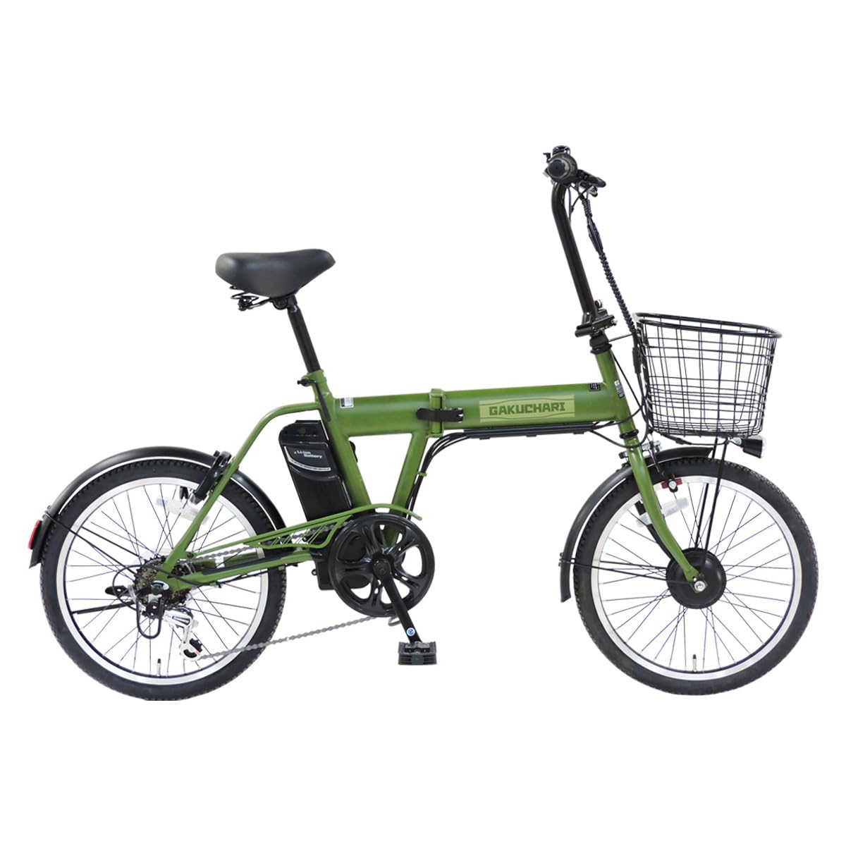 Amazon | ガクチャリ電動折りたたみ自転車 (カーキ) | ノー