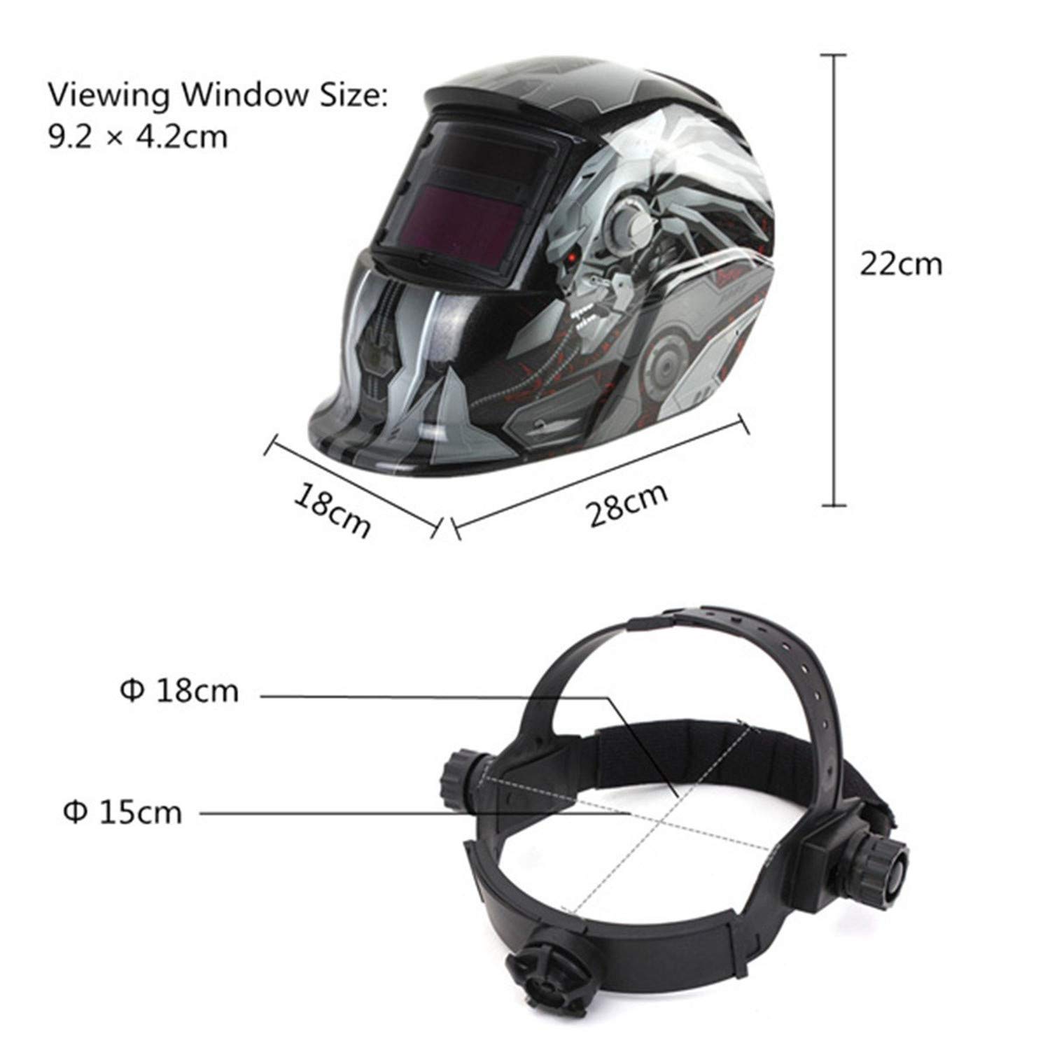 LESOLEIL Schweißhelm Automatik, SchweisshelmeAutomatischer Verdunkelung Schweißschirm mit 2 Ersatzlinse, Breiter Schatten DIN 9-13 für MIG MAG TIG
