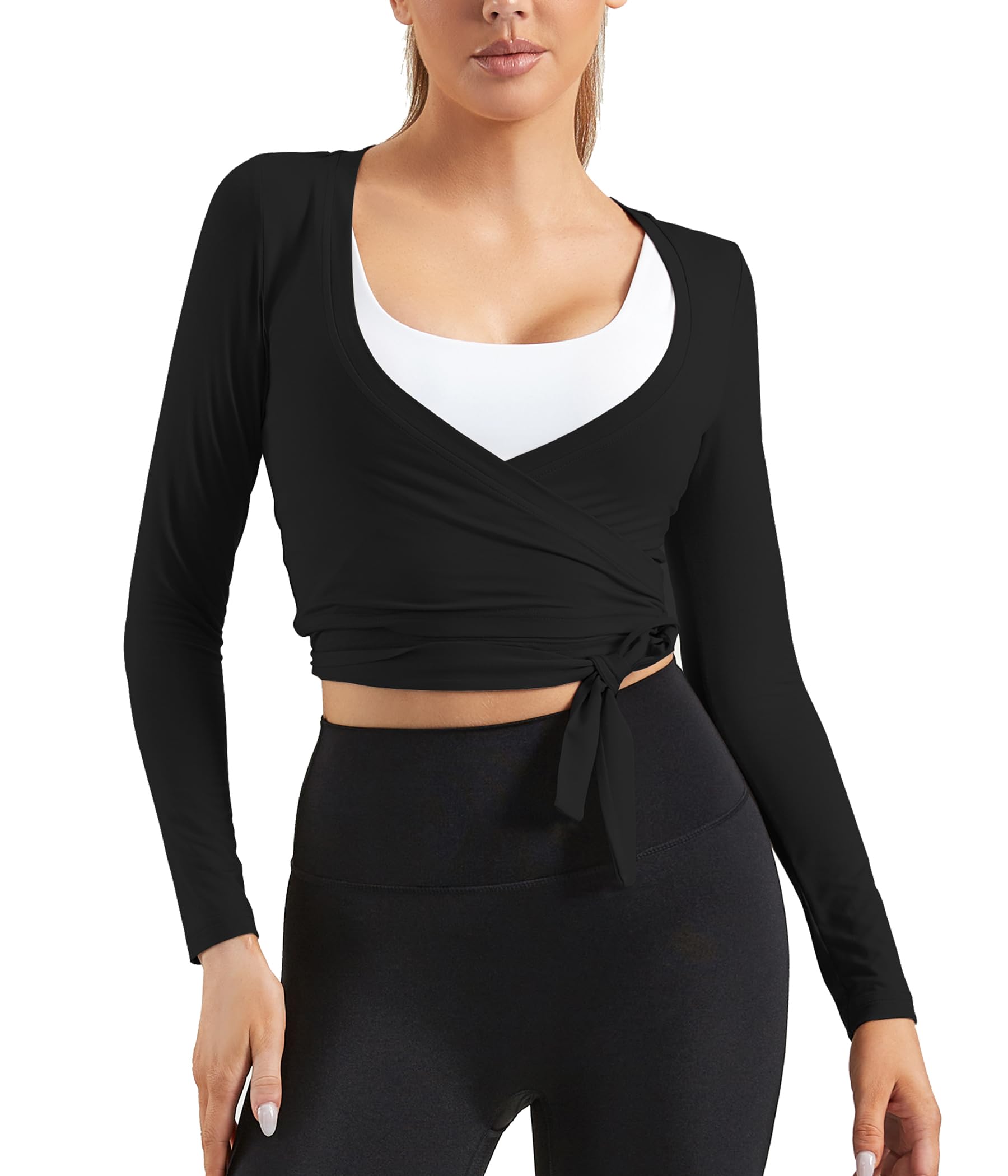 Mustcan Women Tie Front Shrug Long Sleeve Bolero Cardigan Lightweight Casual Tops