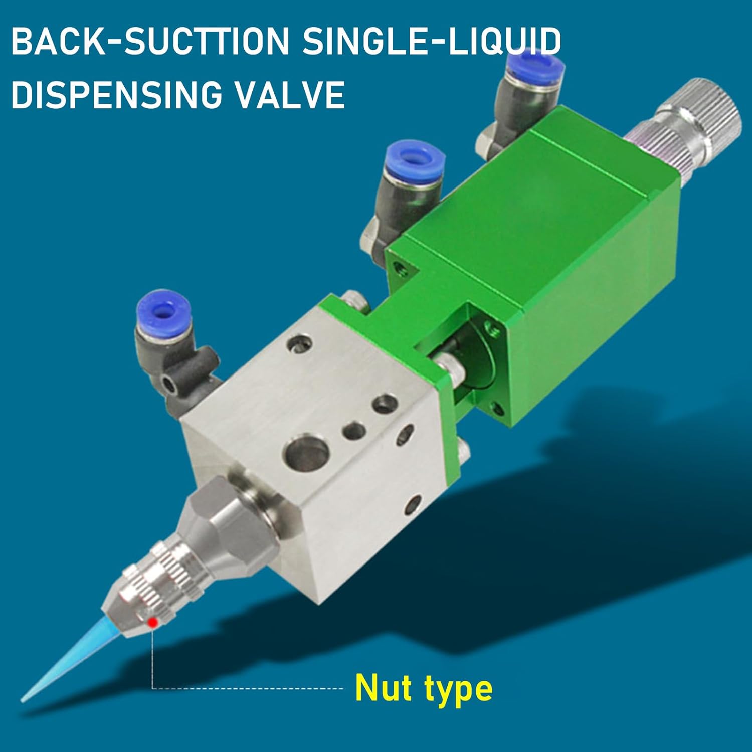 High-Precision Dispensing Valve, Anti-Drip Back Suction Dispensing Valve, Minimum Dispensing Volume 0.01ml, G1/4 Feeding Port, for Adhesives/UV Glue/Ink