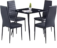 Vista 1 de Juego de 4 sillas de comedor y cocina, sillas auxiliares montadas con respaldo alto, sillas de comedor con patas de metal y asiento acolchado