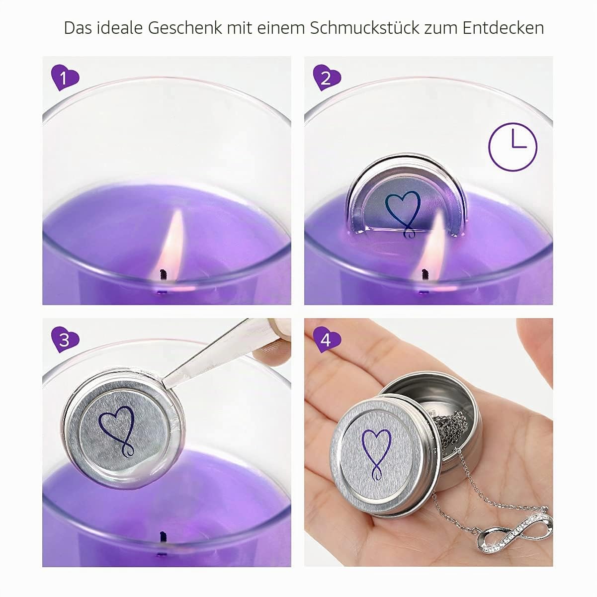 JuwelKerze Cookies & Cream Ohrringe Silber - Schmuckkerze 80 Std - große Duftkerze mit Orientalischem Duft - beige Kerze mit Schmuck Überraschung als - Geschenke für Frauen, Geburtstag