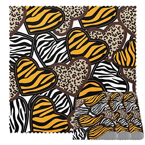 Set de table texturé haut de gamme forme cœur d'animal design élégant x4 - 2