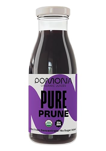 Miniatura 4 de Pomona Organic Juices Pure Prune Juice, botella de 8.4 onzas (paquete de 12), jugo orgánico prensado en frío, sin OMG, sin azúcar añadido, sin