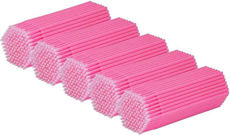 Cuttte 500 microhisopos desechables para extensión de pestañas hisopos de algodón | Microaplicadores Cosméticos, Aplicación De Maquillaje De Pestañas, Diámetro De La Cabeza 2.0 Mm, Rosa, Arte De Uñas, Delineador De Ojos, Pintura, Artesanía