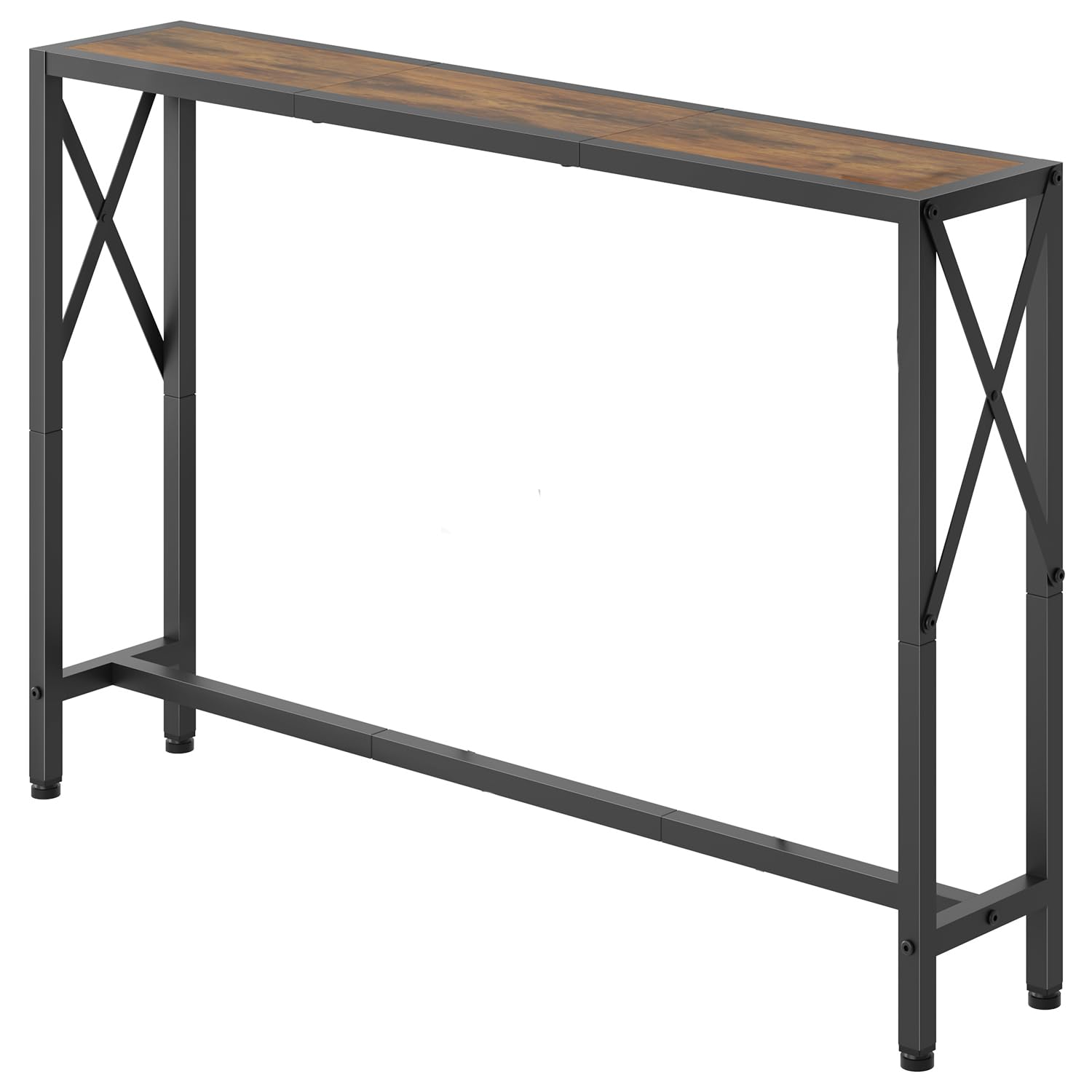Gewudraw 41 7 Console Table Behind Couch Industrial Narrow Sofa Table for Hallway Living Room Bedroom Rustic Brown