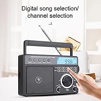 Vista 2 de LHLLHL Portable Retro Radio with Digital MP3 Player Volume Big Speaker