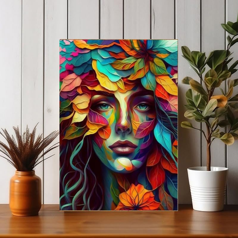 Miniatura 4 de Reofrey Kit completo de pintura por números para mujer, lienzo de 15.7 x 19.7 in, pintura de acuarela de flores, juego de pintura acrílica, arte