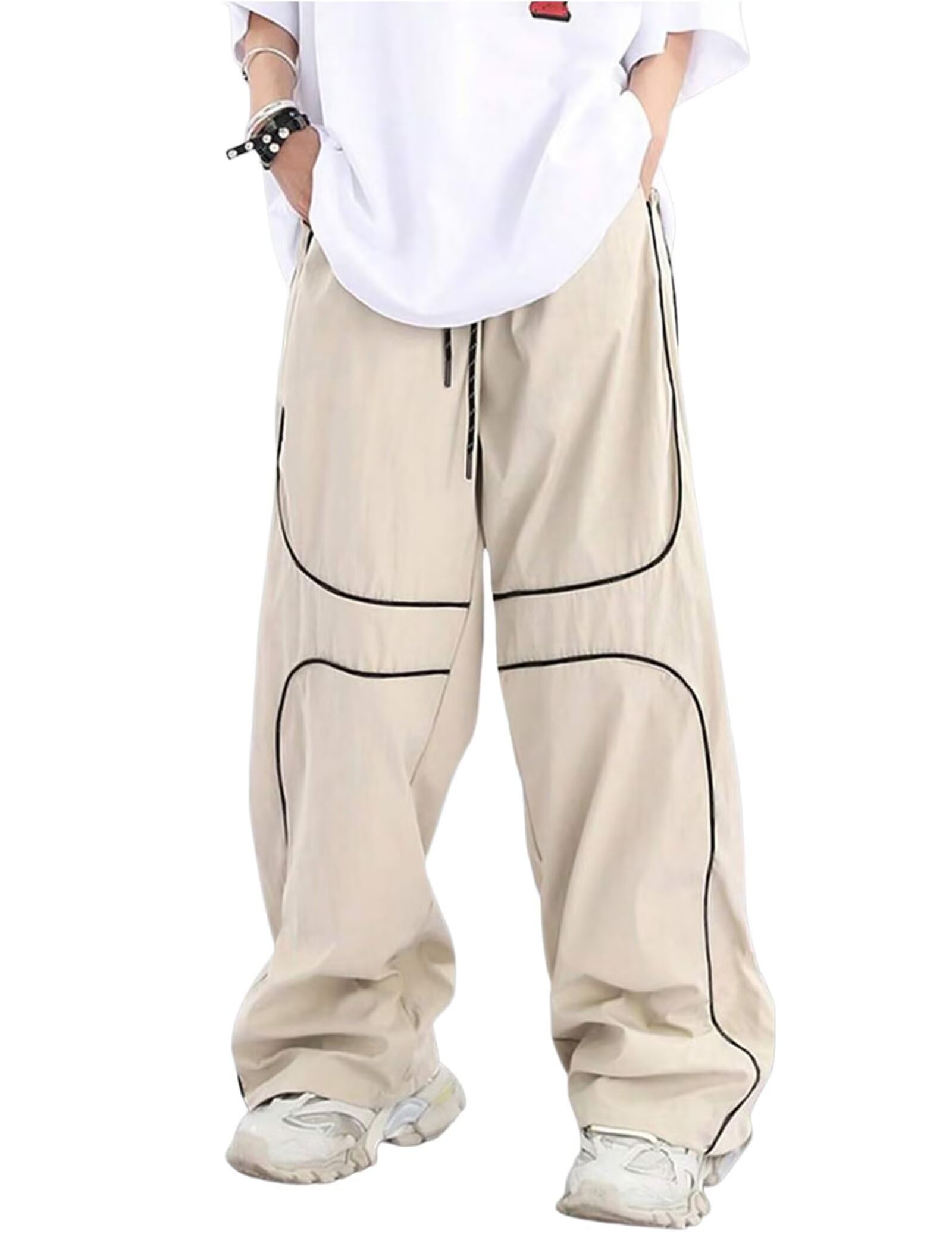 Pantalon de survêtement Y2k ample cordon réglable style rétro