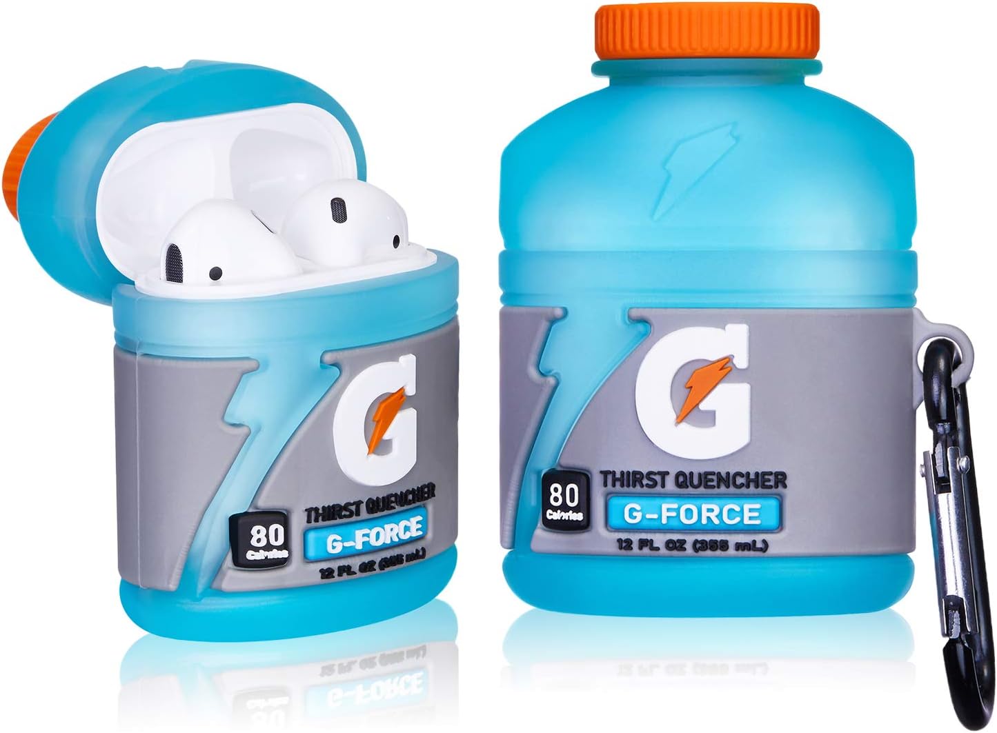 Popular Shineyii for Airpod 2/1 Case Soft Silicone Cute Cartoon Kawaii Funny Cover Fashion Protective Skin Accessories Keychain Boys Kids Teens Cases for Air Pods 1/2 Compatible with Airpods 2&1, Blue Bottle