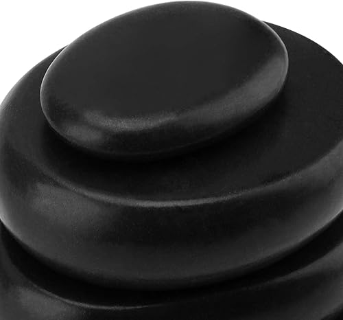 Miniatura 3 de SINJEUN 40 piedras de masaje de basalto de 4 tamaños, rocas grandes de masaje de basalto, piedras calientes redondas para spa en casa, relajación,