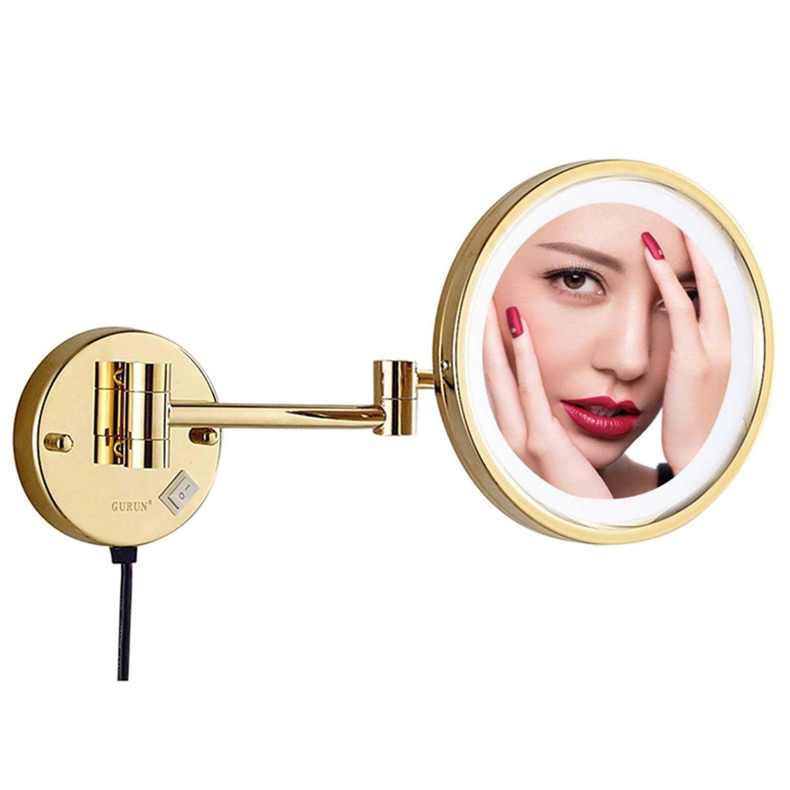 Miroir grossissant salle de bain extensible or miroir maquillage