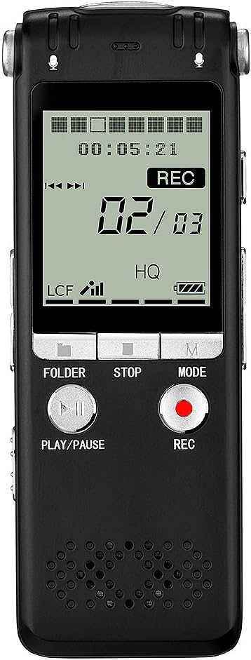 Digital Voice Recorder 8GB PCM 1536Kbps Recording,ZHKUVE Voice Activated Recorder for Lectures Interviews Meetings,Audio Sound Recorder with Triple Microphones,Noise Reduction,Auto Saving,MP3 Player