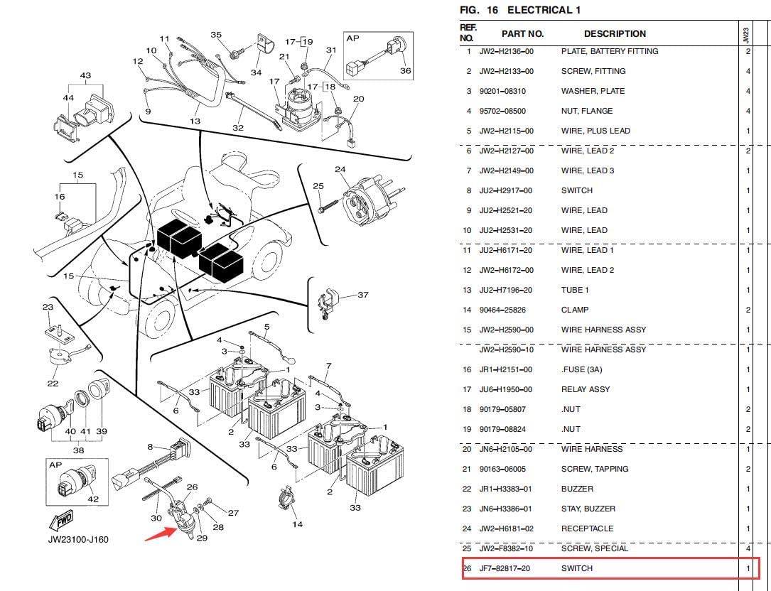 10L0L Golf Cart Stop Switch for Yamaha G14 G16 G19 G22 G29/Drive Gas & Electric, Yamaha Accelerator Micro Stop Switch OEM: JF7-82817-20,JF7-82817-20-00,JF7828172000