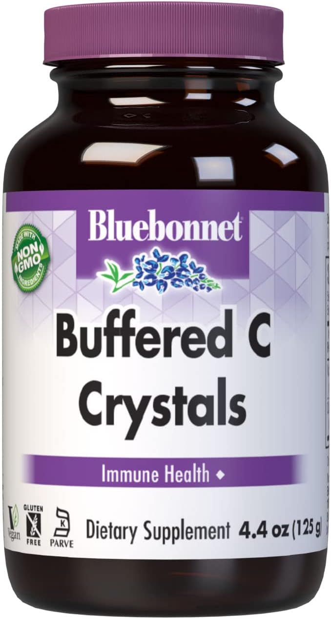 Bluebonnet Nutrition Buffered C Crystals, Buffered Vitamin C Powder, for Immune Health, for Antioxidant Protection, Soy Free, Gluten Free, Non-GMO, Kosher, Dairy Free, Vegan, Powder