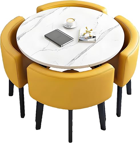 Miniatura 9 de YVYKFZD Mesa de club de sala de recepción de oficina, mesa de conferencias redonda, mesas y sillas de sala de conferencias, juego de mesa de comedor