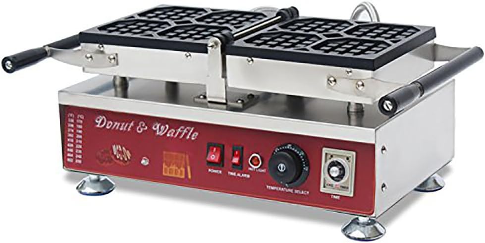 Commercial Nonstick 110V 220V Electric 4pcs Revisable Belgian Liege Waffle Maker Iron Machine and Batter Dispenser