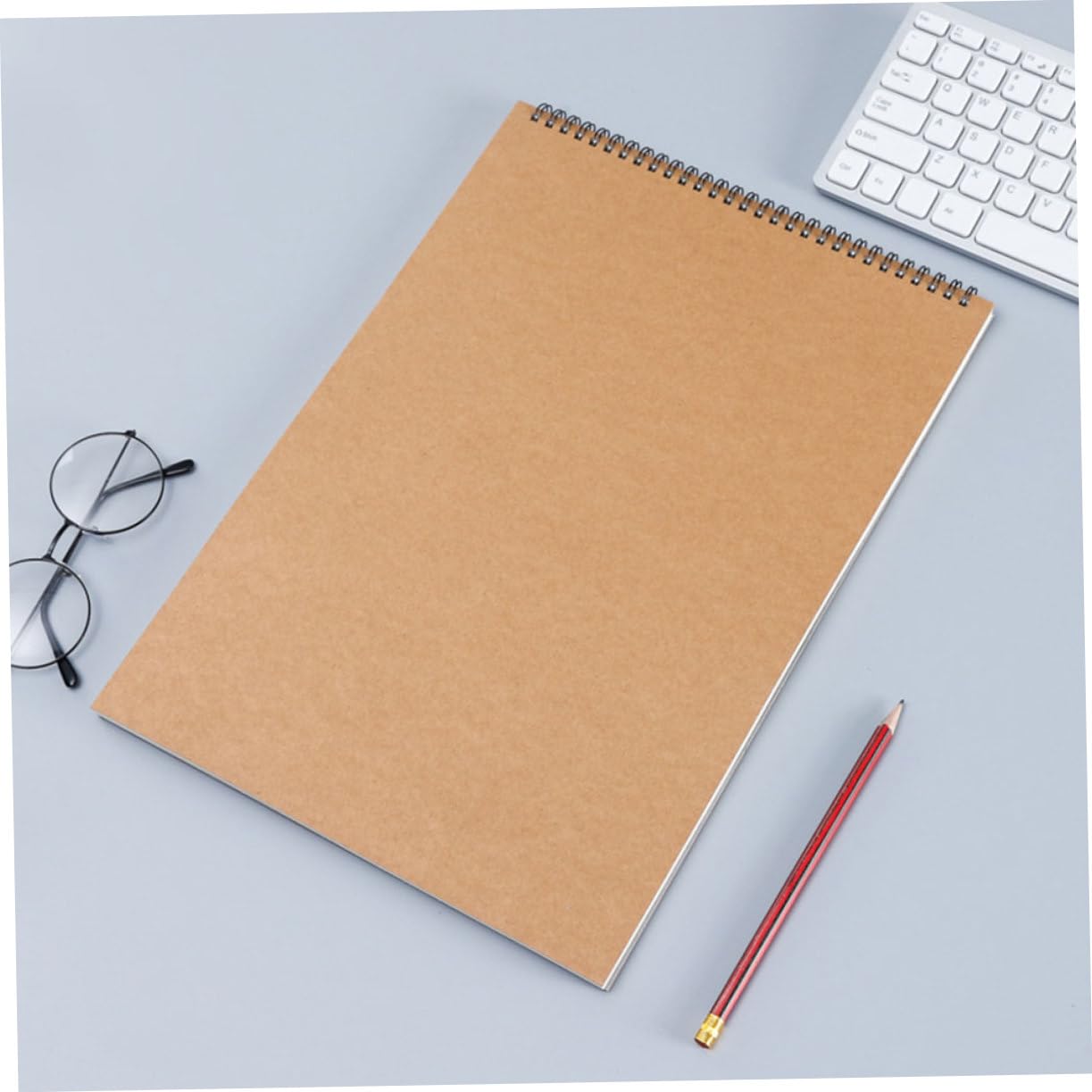 SEWACC Carnet de Croquis à Spirale Khaki, 2 Pièces, Pages Blanches