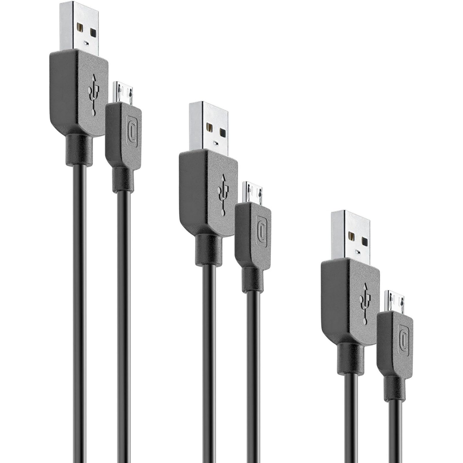 Callstel cavo di ricarica usb: Set da 3 cavi di ricarica rapida 6in1 USB-A/C a C/Micro-USB/8-PIN, 120/60/30 cm (cavo di ricarica magnetico corto