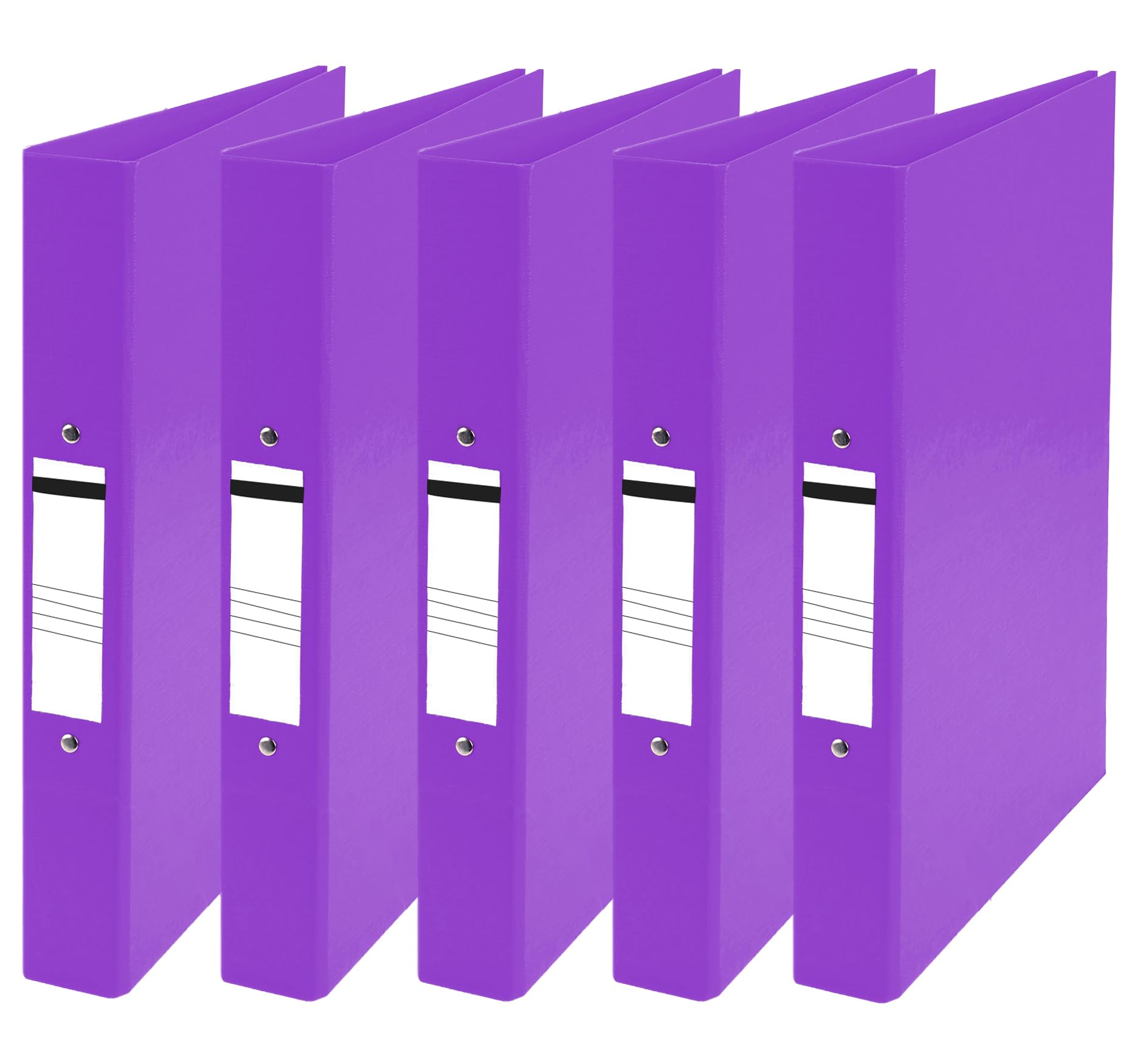 Nobel 25mm 2 Ring Polypropylene Binder A4 Assorted Colours Pack of 5 (Purple)