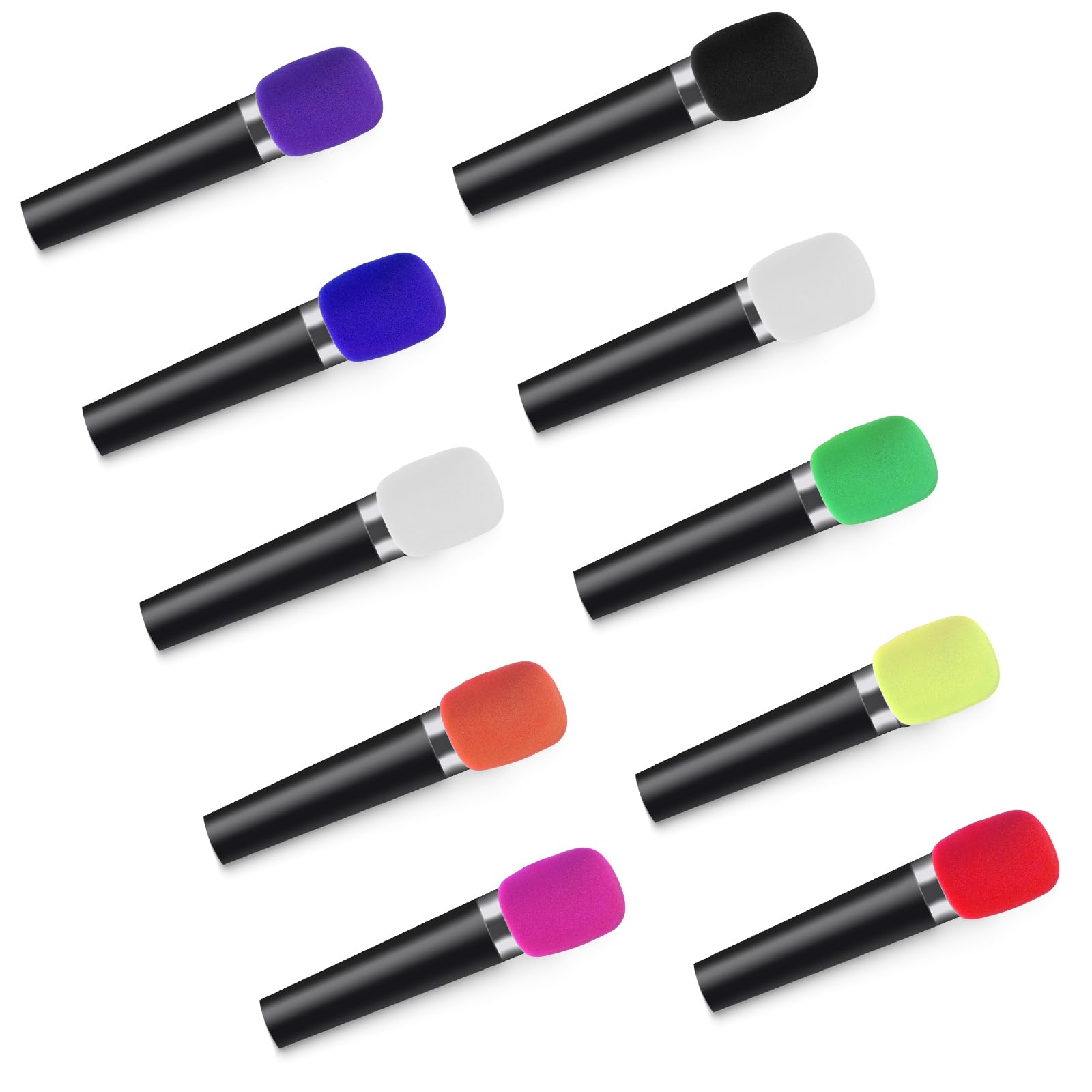 Oruola 10Pcs Microphone Cover Foam,Mic Cover for Microphones,Thick Colorful Wireless Microphone Covers,Reusable Mic Covers for Most Handheld Microphones for Karaoke DJ (10 Colors) - Image 4