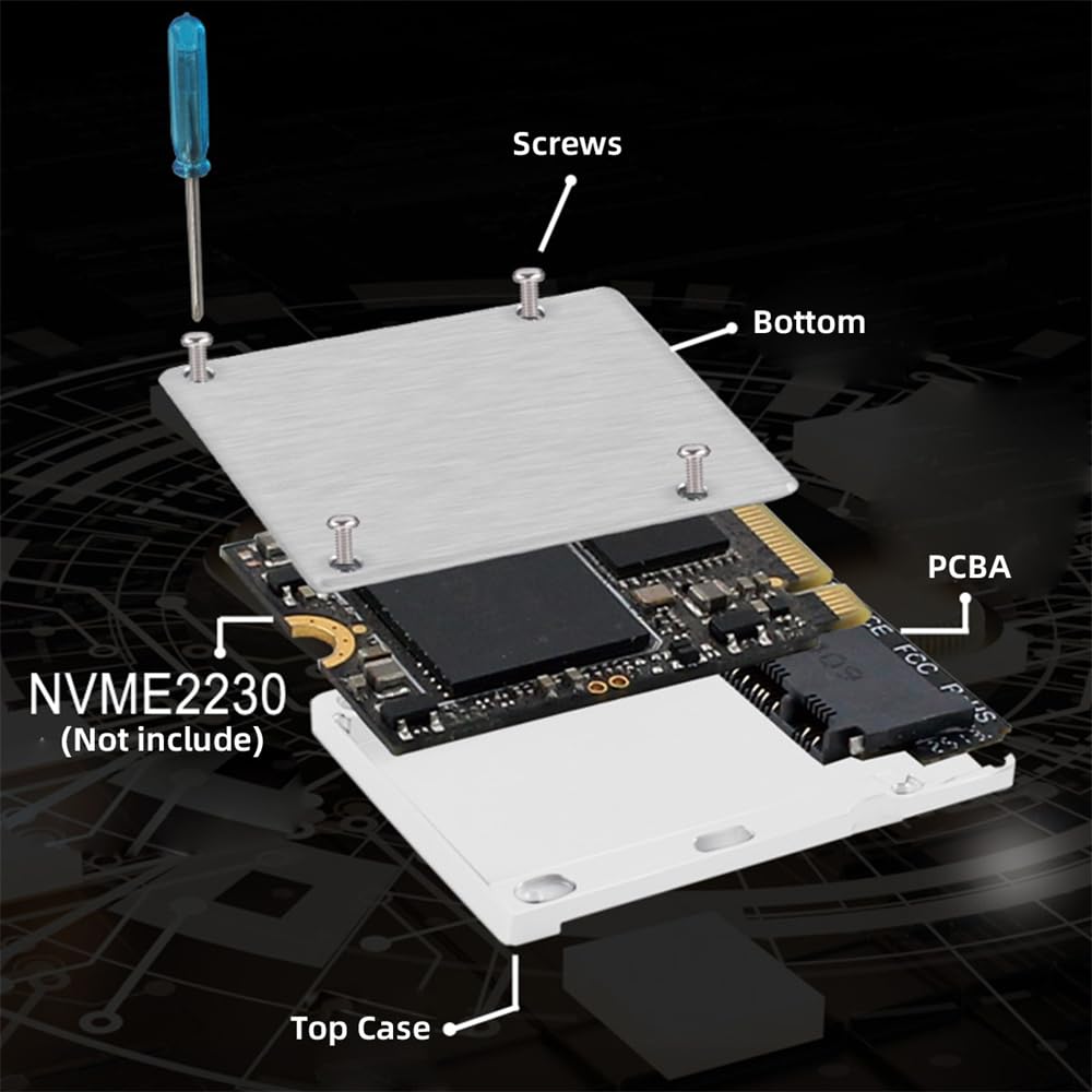 Xiwai Lecteur de Carte mémoire CFexpress Type-B vers NVME 2230, boîtier CFE CFB NGFF, Adaptateur M-Key, Coque en Alliage pour Appareil Photo 8K RAW, Extension PCIe