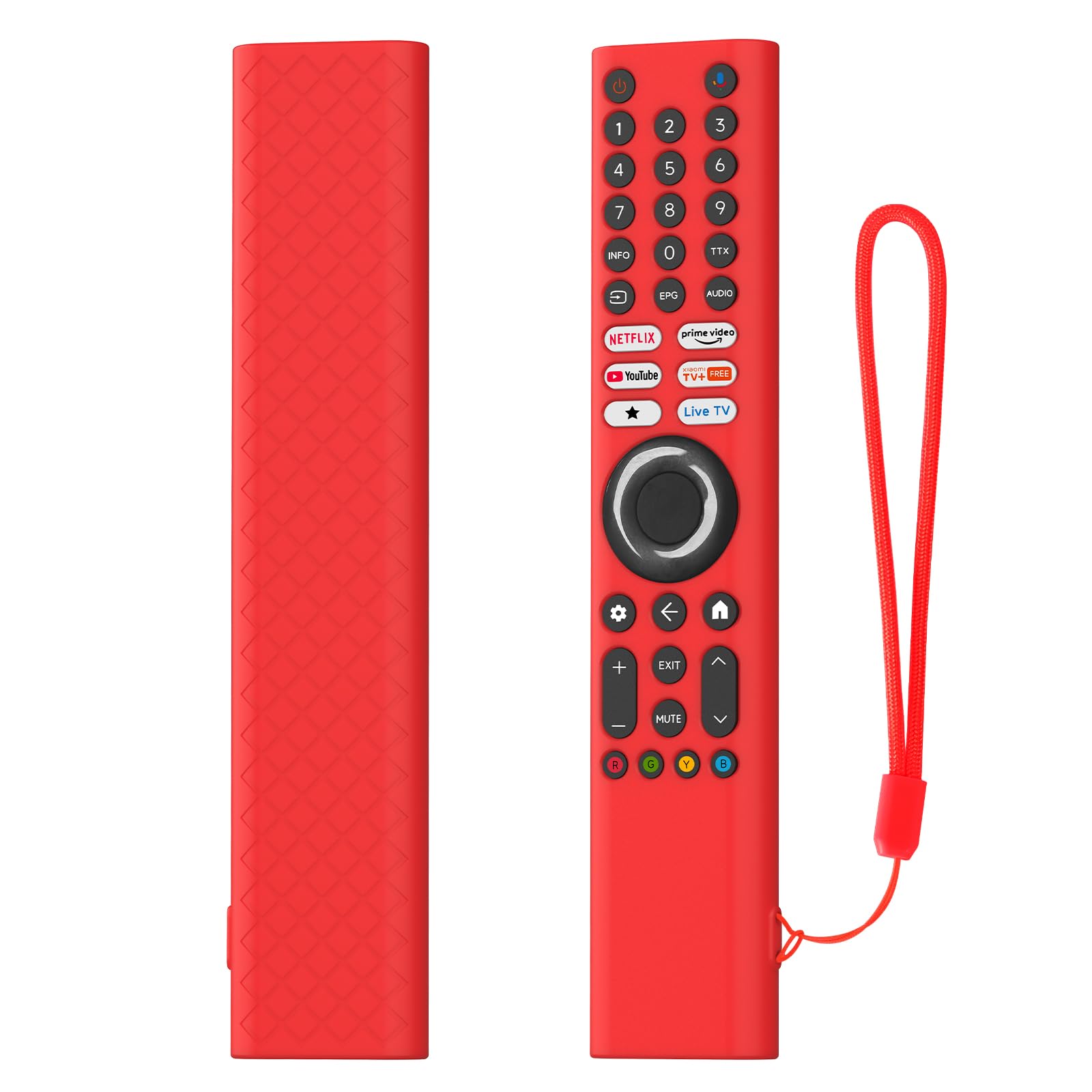 raya silicone protective cover compatible with xiaomi mi tv remote | 2025 edition mi fx/f series/f pro/x pro/x series tv remotecontrol case [remote not included] (red)
