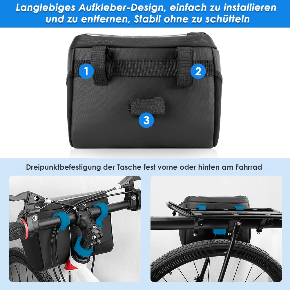 Disnace Wasserdichte Fahrrad Lenkertasche - Reflektierende Vordertasche Für Rennrad & Mountainbike