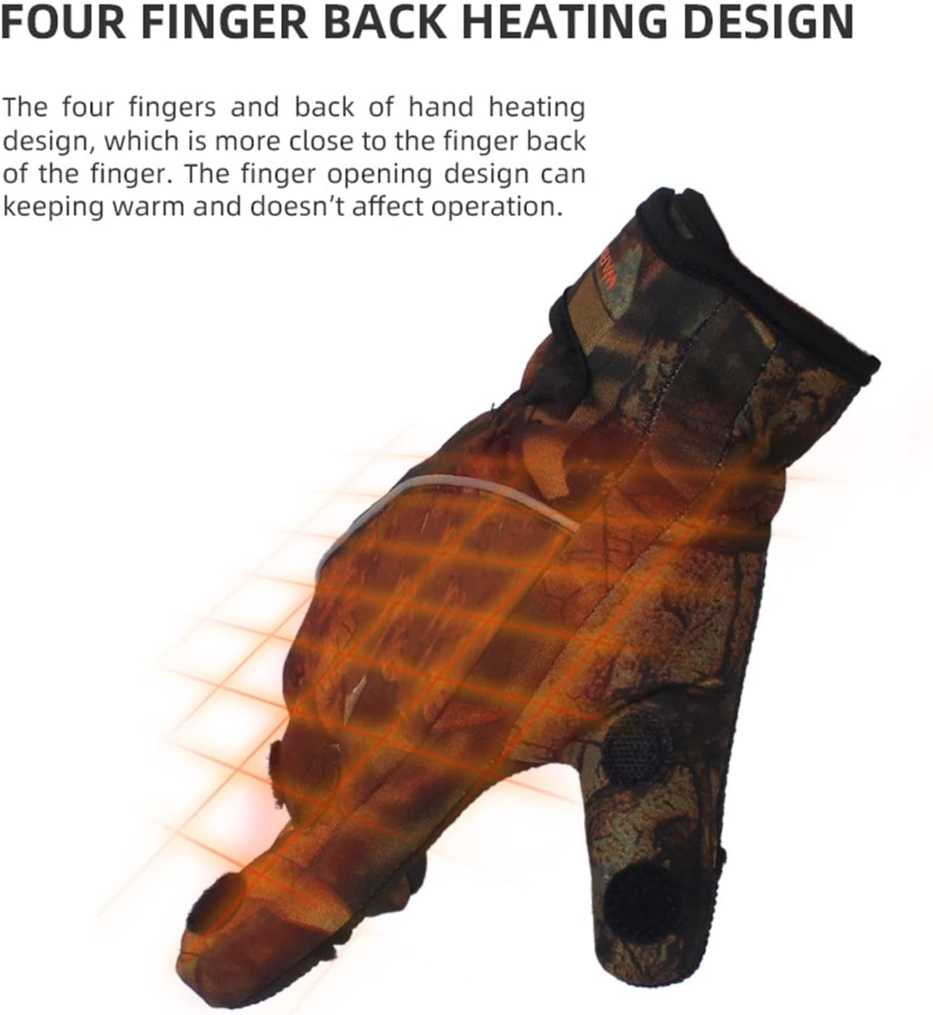 Guantes térmicos sin dedos abatibles, guantes de caza de camuflaje, antideslizantes, resistentes al viento, guantes convertibles de camuflaje para caza, camping, senderismo, escalada al aire libre