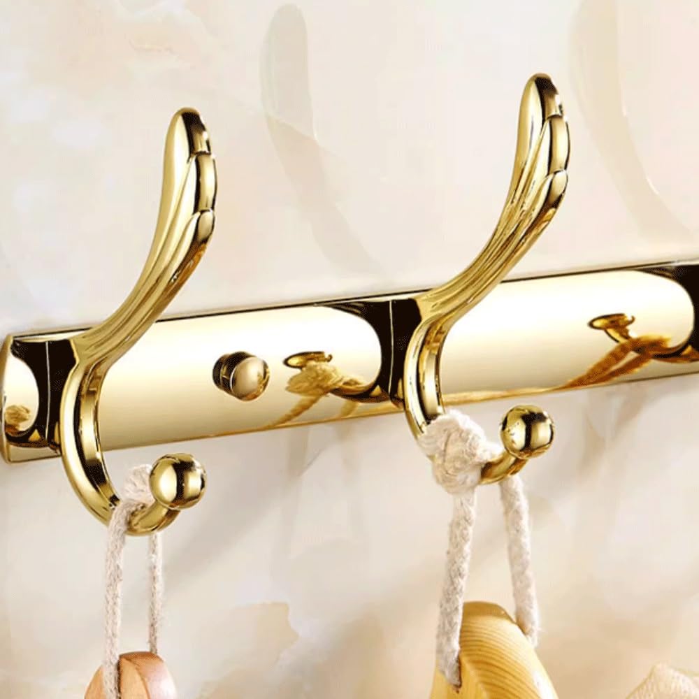 attaccapanni a muro Appendini dorati appesi alle pareti, vestiti appesi alle pareti, cappelli appesi ai ganci appendiabiti, porte d'ingresso appese ai ganci appendiabiti gancio parete cappotti(Gold,M)