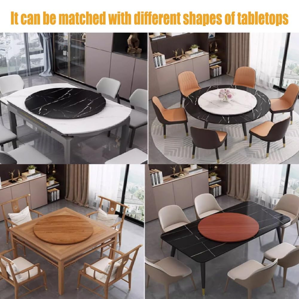 Grande vassoio girevole Lazy Susan in legno, da 50,8 cm a 88,9 cm, rotondo, per tavolo da pranzo e banconi della cucina, finitura in rovere bianco, perfetto per intrattenere e servire