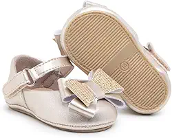 Sapatilha Infantil Bebê Menina Recém Nascido Primeiros Passos Com Lacinho Para Batizado