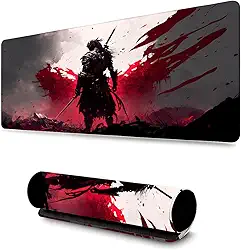 Mouse Pad Gamer Profissional Confortável Antiderrapante Escritório e Games 90x40cm Diversas Estampas Samurais (Samurai | 3)
