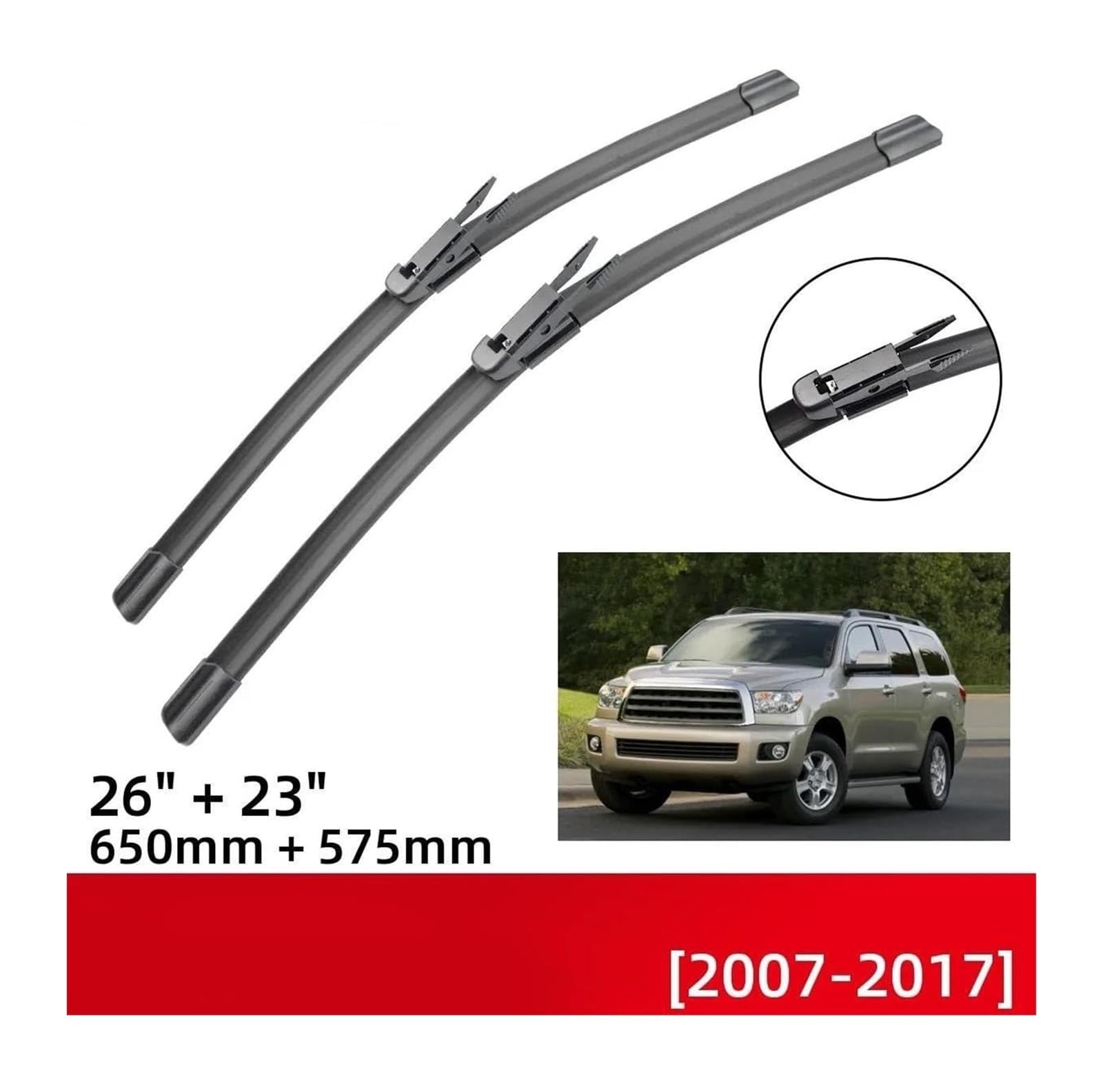 Spazzole Tergicristallo Per T&oyota Per Tundra Per Sequoia 2007-2017 Parabrezza Parabrezza Finestra 26 "+ 23" Spazzole Tergicristallo Auto Spazzole Tergicristallo Anteriori