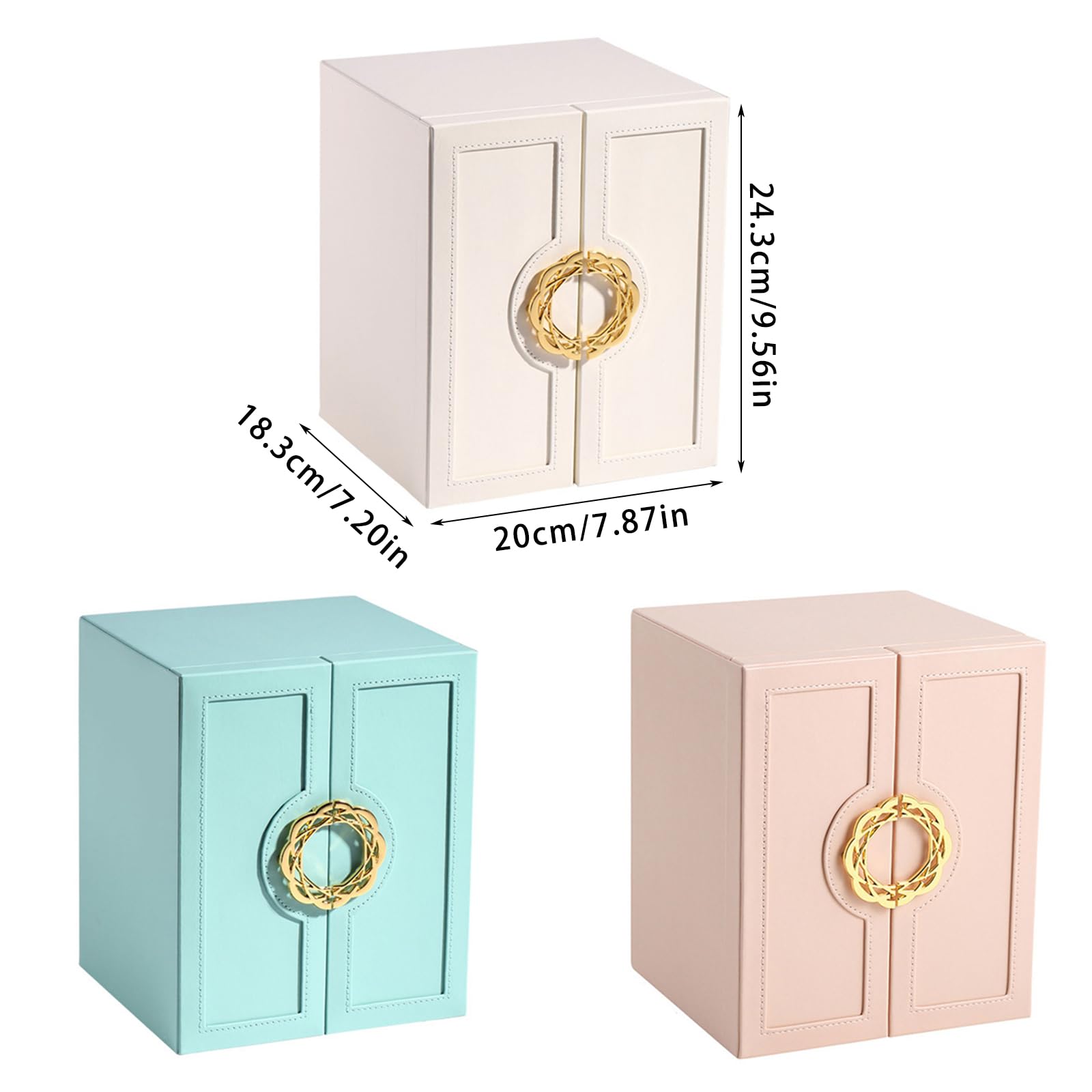 Elegante soporte para joyas con terciopelo para accesorios interiores, caja de gran capacidad para anillos, aretes, collares, relojes, organizador de joyas