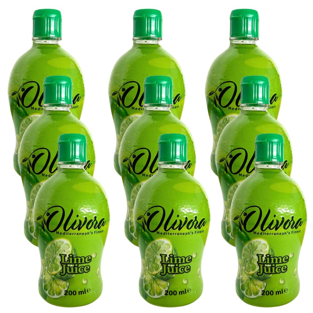 Olivora 200g Pure Juice - Fresh, Natural Citrus Juice for Cooking, Baking, and Beverages - No Added Sugar, Preservative-Free (9, Lime Juice)