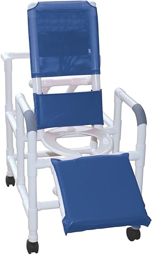 MJM International - Silla para regadera reclinable con extensión para piernas elevada, capacidad de 325 onzas. Colores azul real, verde bosque,