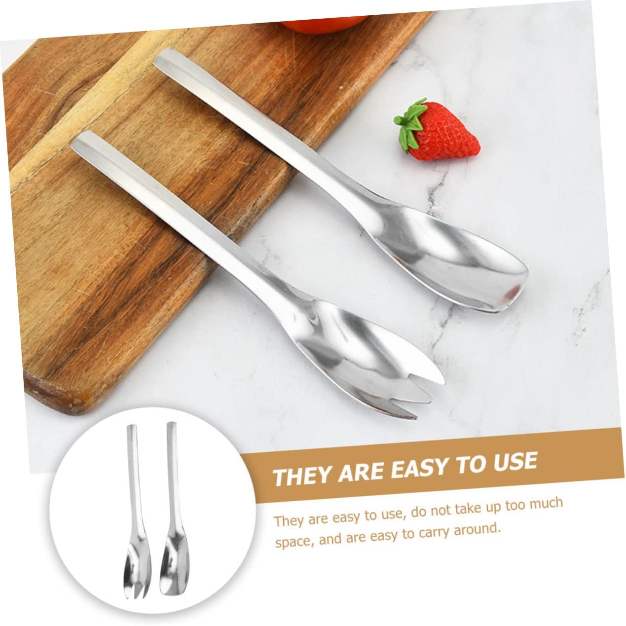 Stainless Steel Salad Servers Long Handle for Home Party