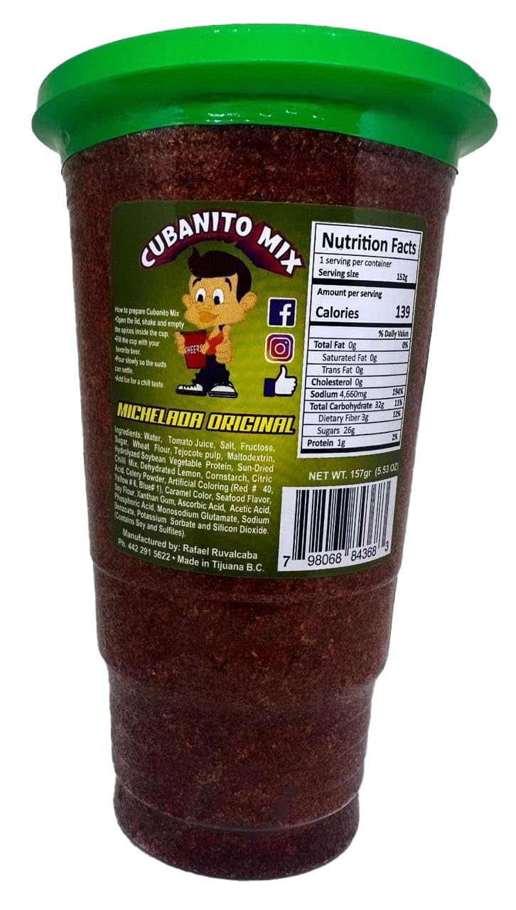 Amazon.com : Cubanito Mix Original Michelada 32oz Cup - 3 Pack