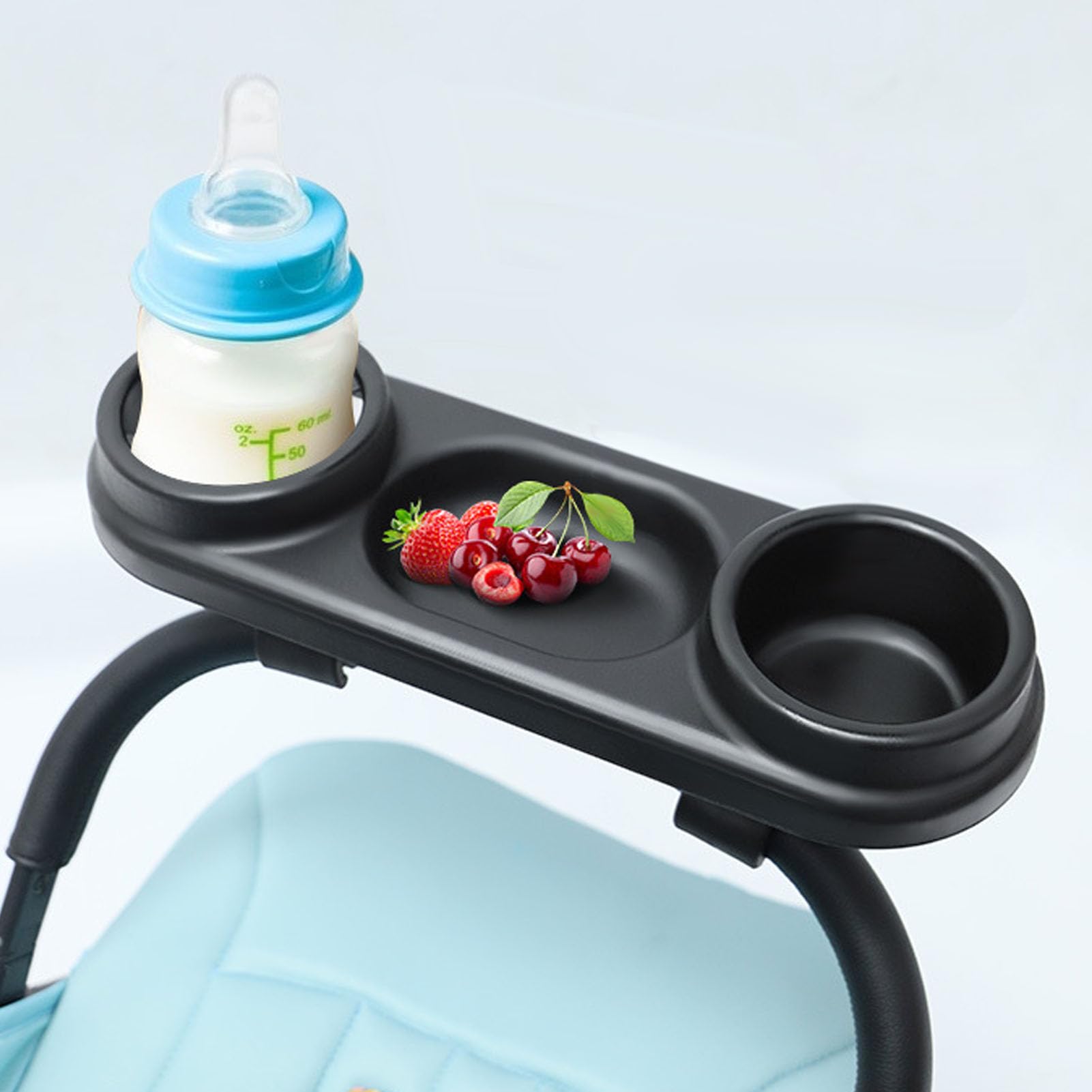 Kinderwagen-Snack-Tablett Schwarz Stabiler Snack-Becherhalter Baby-Universal-Kinderwagen-Tablett Für Kinder Mit Snack-Halterung Und Universal-Befestigung Für Kinderwagen Und Buggy