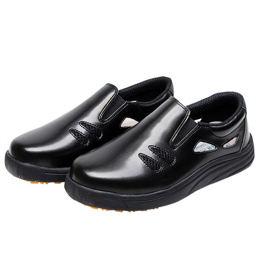 Levoberg Kitchen Shoes Slip and Oil Resistant Work Shoes Slip-On Non-Slip Chef Shoes for Women Men 7.5 US(Men) Black