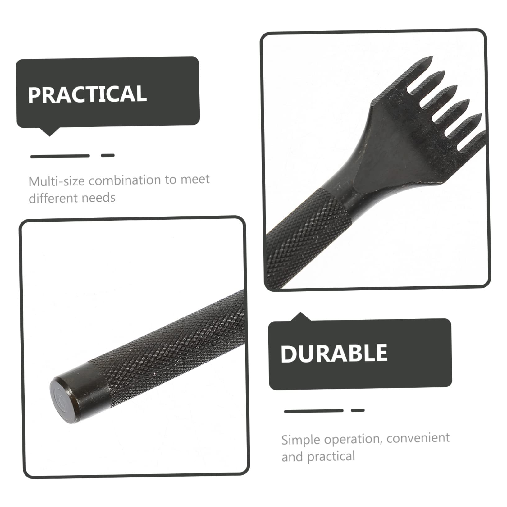 Cabilock DIY Leather Punching Tool Set 4pcs Leather Hole Punchers Strong Anti-Slip Handle for Easy Use