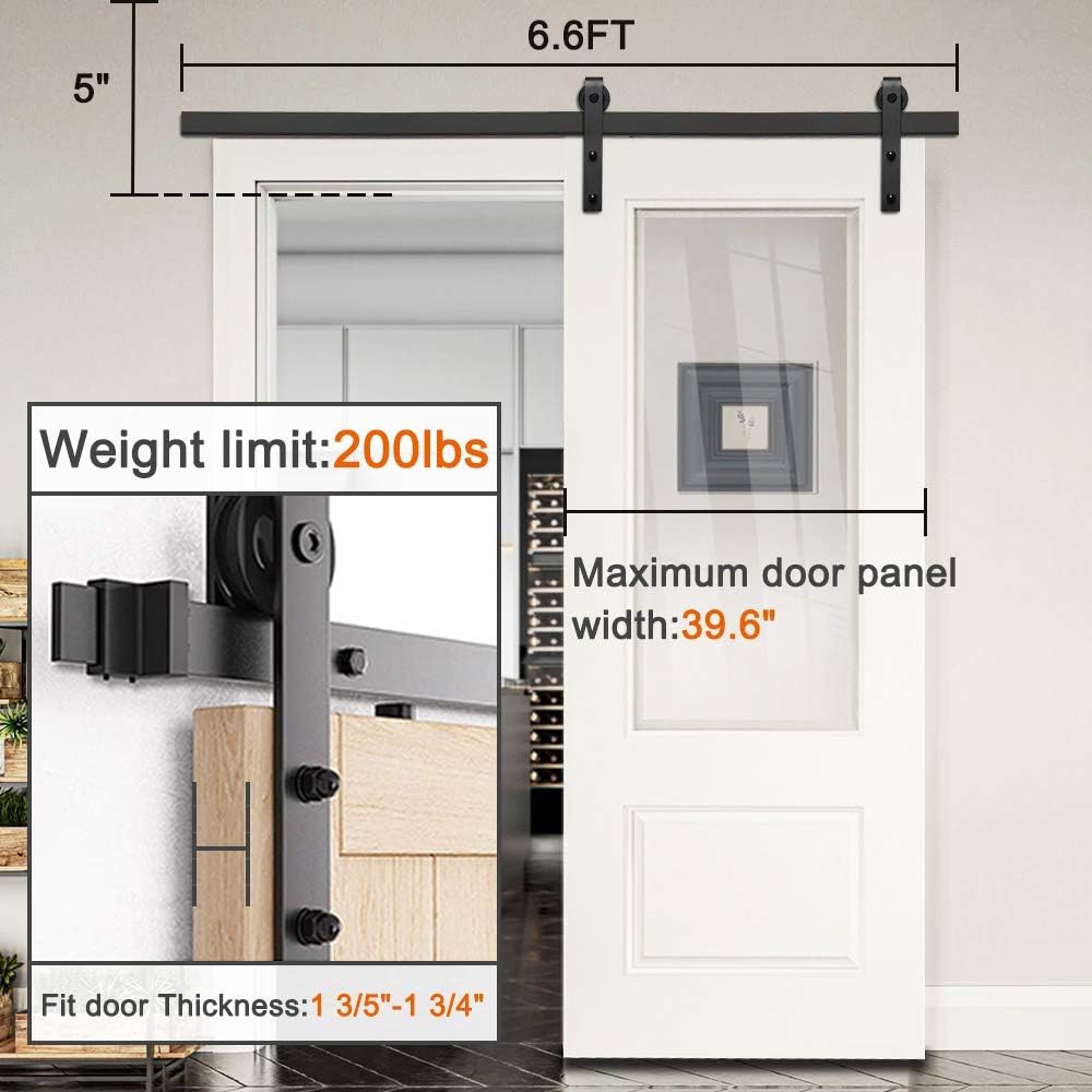 HOCONNIE 7FT/213cm Sliding Barn Door Hardware Sliding Door Track Barn