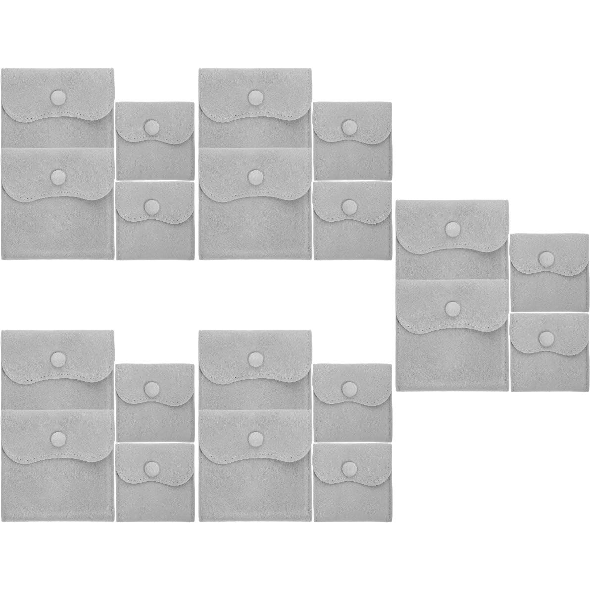 LIFKOME Lot De 5 Petites Pochettes À Bijoux Avec Bouton-pression Pour Boucles D'oreilles Colliers Bracelets Etc En Tissu Pelucheux Léger 10 Pièces X 5