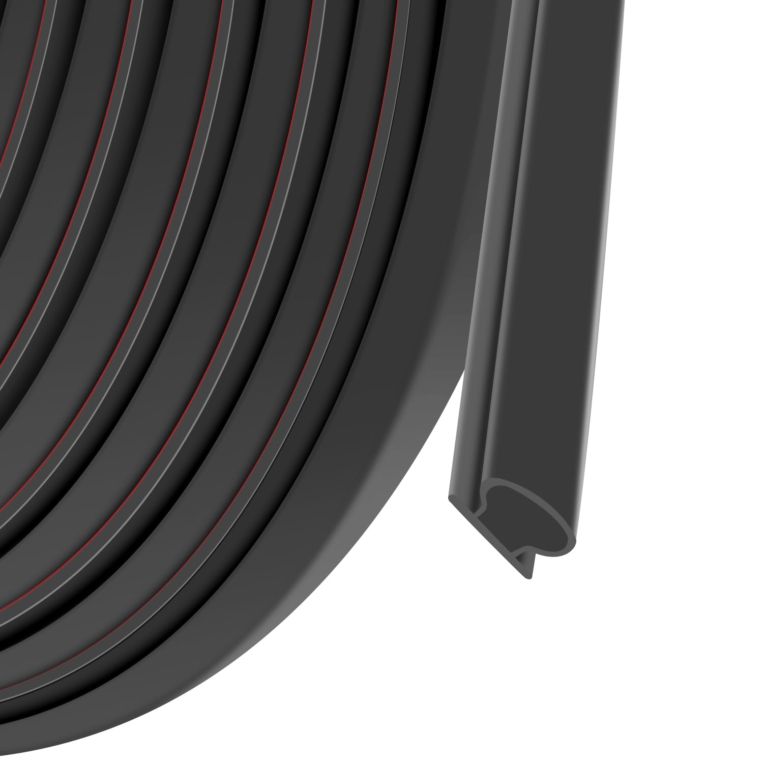 shinfly Draught Excluder Door Entrance, 6M Black Type D Weather Stripping Window, Self Adhesive Rubber Weatherstrip Exterior Door Frames, PVC Sealing Strip Seals, Windbreak Soundproofing Tape