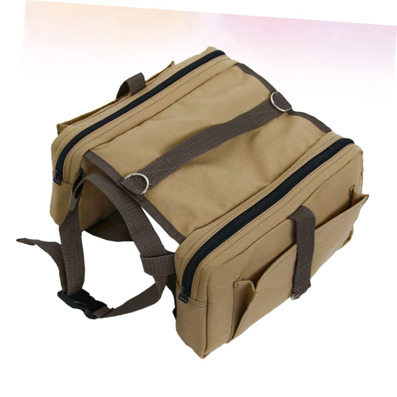FOMIYES Zaino Esterno per Cani di Cotone, Borsa da Trekking per Cane Tasche Laterali e Cintura Stabile, per Escursioni e Campeggio