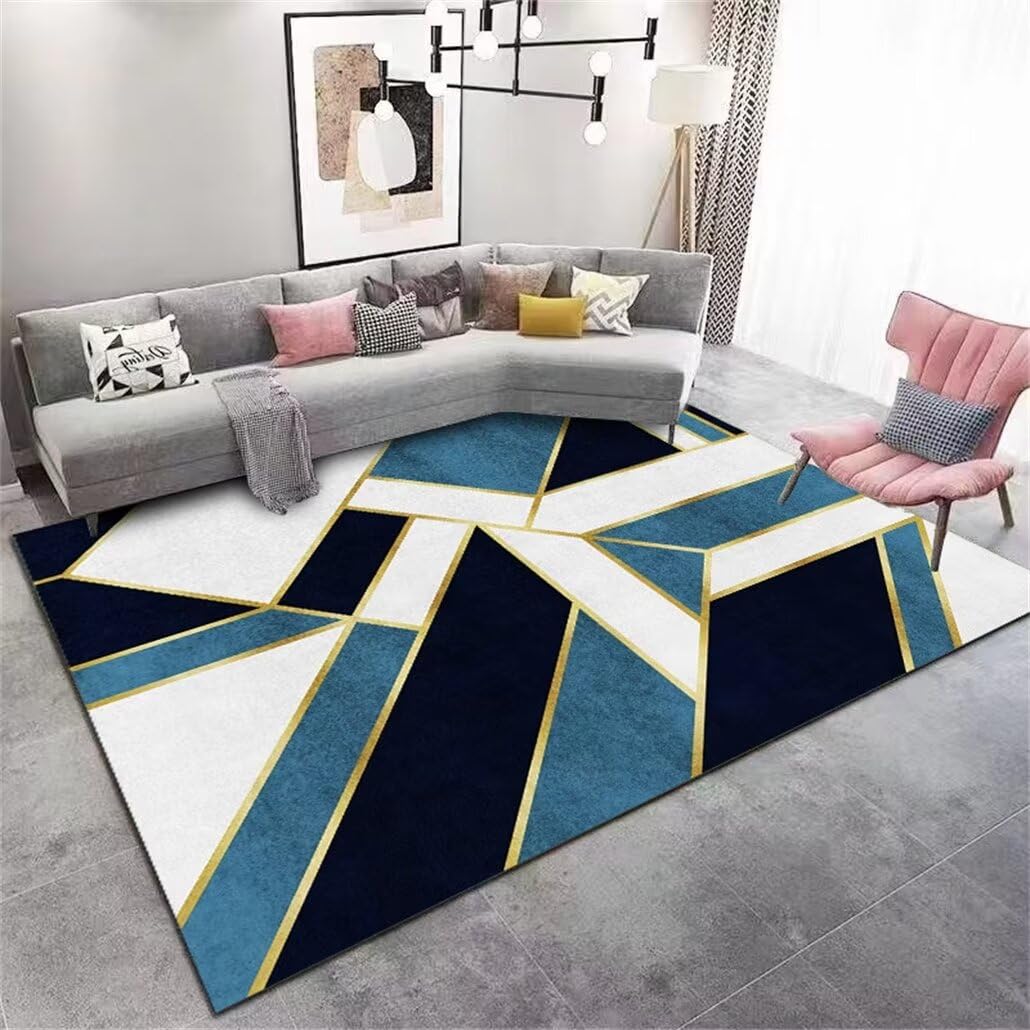 Tapis facile à nettoyer et moquette de couloir bleu 50x150
