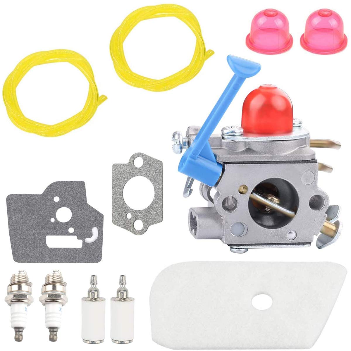 QAQGEAR 128LD Carburetor with Air Filter Tune Up Kit fit Husqvarna 124L