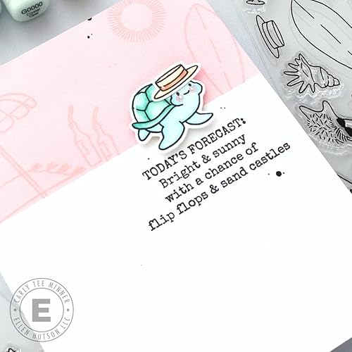 Miniatura 3 de Ellen Hutson, Essentials by Ellen, Juego de sellos y troqueles para el día de la playa, fabricación de tarjetas, estampación, manualidades,