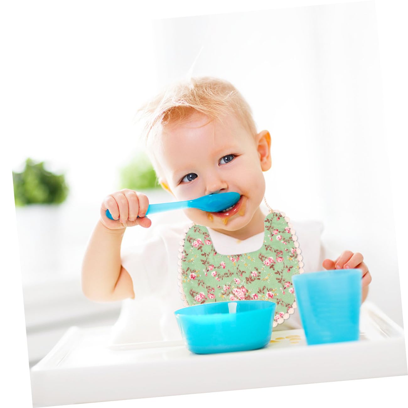 Abaodam 4pezzi Bavaglini Assorbenti Per Bavaglini Unisex Due Strati Per Svezzamento e Protezione Saliva e Macchie